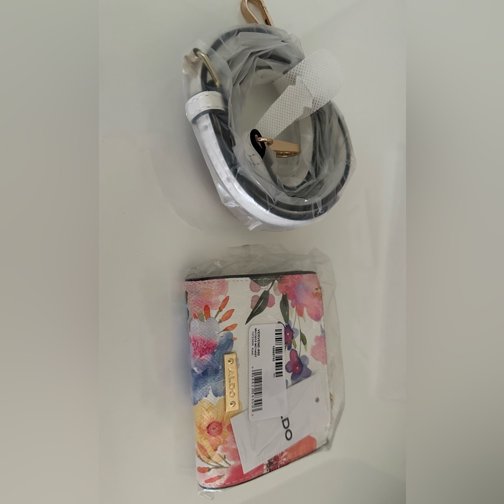 Aldo Floral Crossbody Bag - White and Pink - Picture 9 of 13